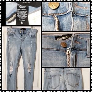 Express Distressed Denim Jeans